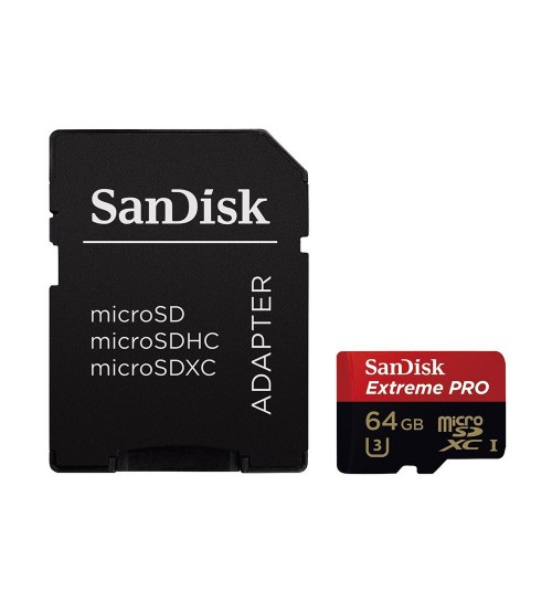 SanDisk Extreme Pro microSDXC UHS-I Class 10 U3 95MB/s 64GB (with Adapter)